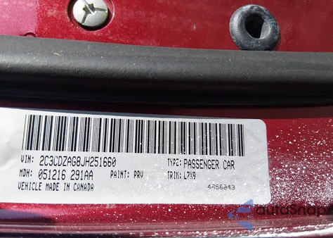 2018 Dodge Challenger Sxt из США, поврежденный, VIN 2C3CDZAG8JH251660